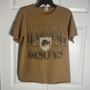 Harding University Bisons T Shirt Men S Brown Blue 84 NCAA Division Graphic Tee